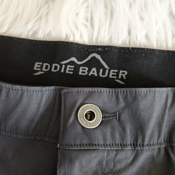 Eddie Bauer Water Resistant Hiking Pants Nylon Mens 36x32 (35x31") Gray Elastic - Picture 5 of 14